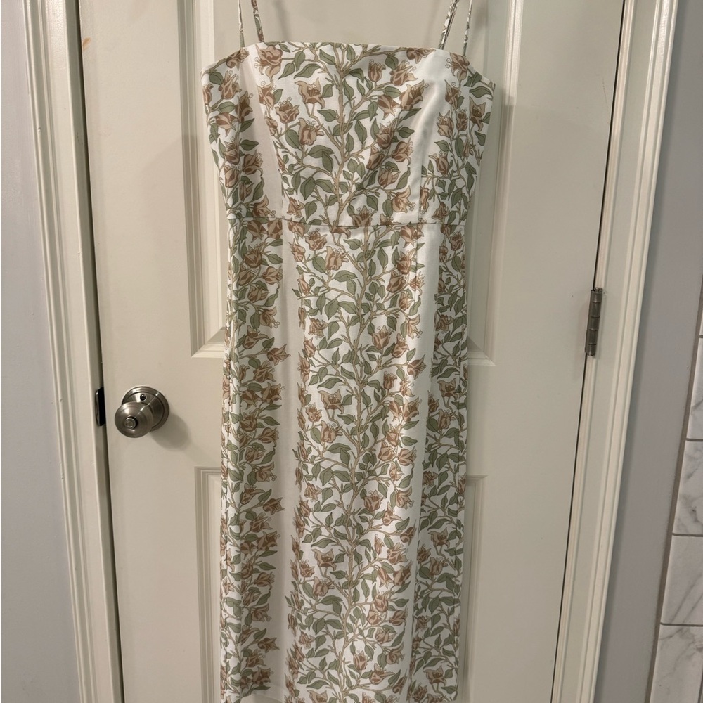 SLIP DRESS IN BEIGE BOUGAINVILLEA ×
S